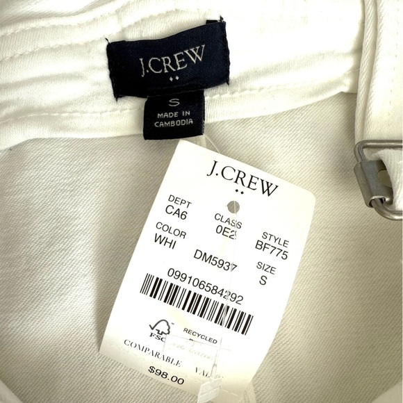 J Crew White Denim Short Overalls - Picture 6 of 6